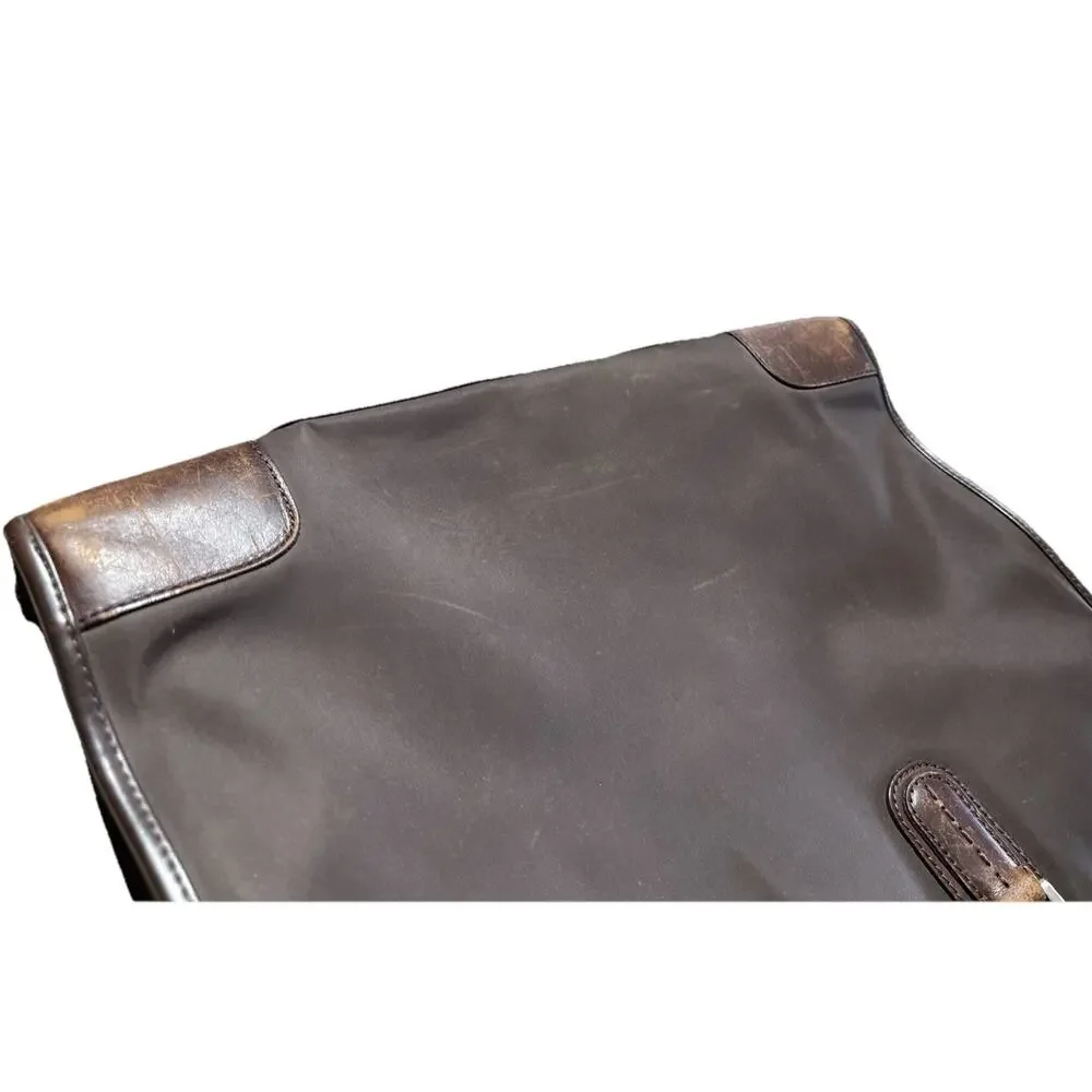 Paul Smith Brown Messenger Bag Briefcase Nylon & Leather Travel Carry On